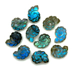 Load image into Gallery viewer, AAA Flashy Labradorite Carved Shell Beads, Hand Carved Snail Shell Shape Gemstone, Seashell Charm, 16 MM Seashell Beads For Jewelry Making