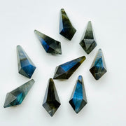 2,3,4,5 pcs 100% Natural labradorite Fancy Shape Carved Gemstone, Loose Gemstone, pyramid Shape Gemstone Jewlery, Carved Gemstone 20x7 MM