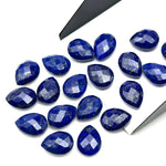 Load image into Gallery viewer, Natural Lapis Lazuli Faceted Pear Shape Beads, 9X12 MM Blue Lapis Briolette's Beads, Matched Pairs, Jewelry Making Pear Shape Beads