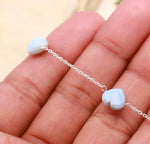 Load image into Gallery viewer, AAA Blue Opal Heart Bracelet, Natural Opal Faceted Heart Beads Bracelet, 925 Silver Bracelet, Handmade Jewelry, Girls Gifts Chain Bracelet