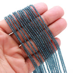 Load image into Gallery viewer, AAA London Blue Topaz Faceted Round Beads, Blue Topaz Coated Micro Faceted Beads, 2 MM Topaz Beads for Jewelry, 12.5 Inches, Wholesale Beads