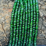 Load image into Gallery viewer, Chrome Diopside Faceted Rondelle Beads: Natural Green Gemstone, 3-4mm approx