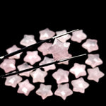 Load image into Gallery viewer, AAAA Rose Quartz Star Shape Briolettes, Natural Rose Quartz Star Gemstone for Jewelry Making, Faceted Pink Quartz Star Charms, 15 MM