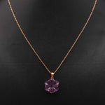 Load image into Gallery viewer, Carved Amethyst Flower Pendant: Sterling Silver Boho Necklace, February Birthstone