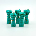 Load image into Gallery viewer, AAA Copper Turquoise Hand Shape Carving, Green Turquoise Punch Shape Stone, 27 MM Loose Hand Fist Charm For Jewelry Making, Hamsa Charms