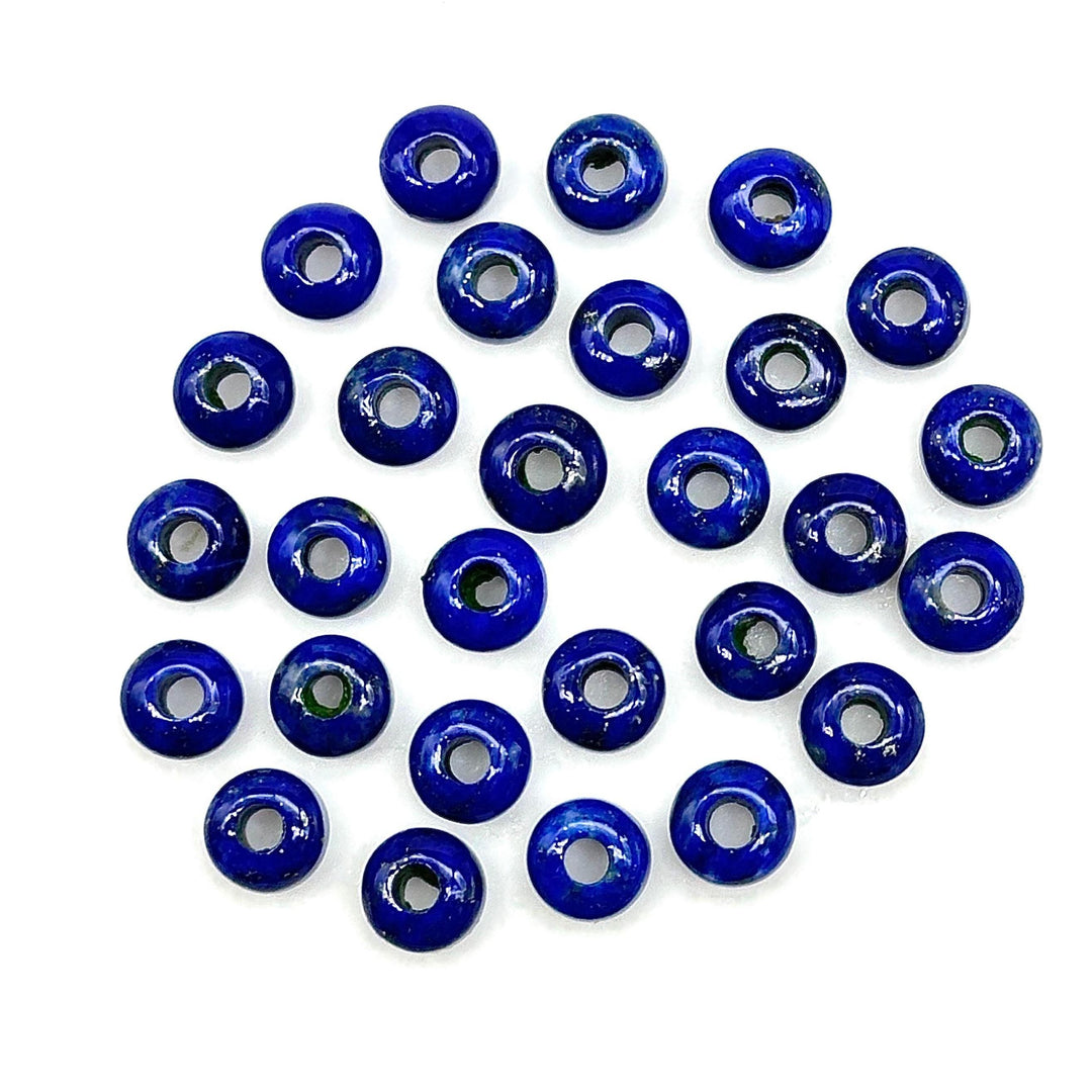 AAA Lapis Lazuli Donut Shape Beads, Natural Mini Black Onyx Donut Carving Stone, Loose Donut Shape Charm Beads, Energy Healing Stone 6MM