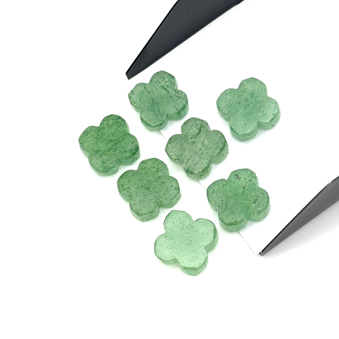 Green Strawberry Clover Shape Beads, Green Strawberry Four Leaf Clover Shape Gemstone, Loose Wholesale Beads for Jewelry Making, 12 MM