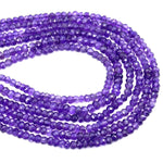 Load image into Gallery viewer, Natural Amethyst Faceted Rondelle Beads, Amethyst Faceted Jewelry Making Loose Beads, Purple Amethyst Crystals, 4 MM Wholesale Crafts Beads