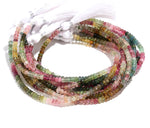 Load image into Gallery viewer, Watermelon Tourmaline Smooth Rondelle Beads, Natural Multi Tourmaline Plain Rondelle Wholesale Beads for Jewelry Making, 4 MM 8 Inches
