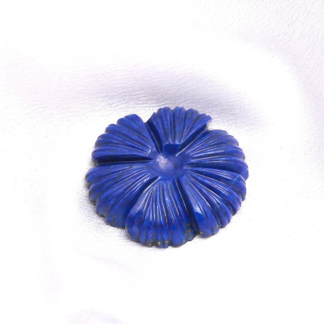 Lapis Lazuli Flower Shape Carving, Natural Lapis Flower Shape Gemstone Beads, 35 MM Reiki Healing Crystal Gifts