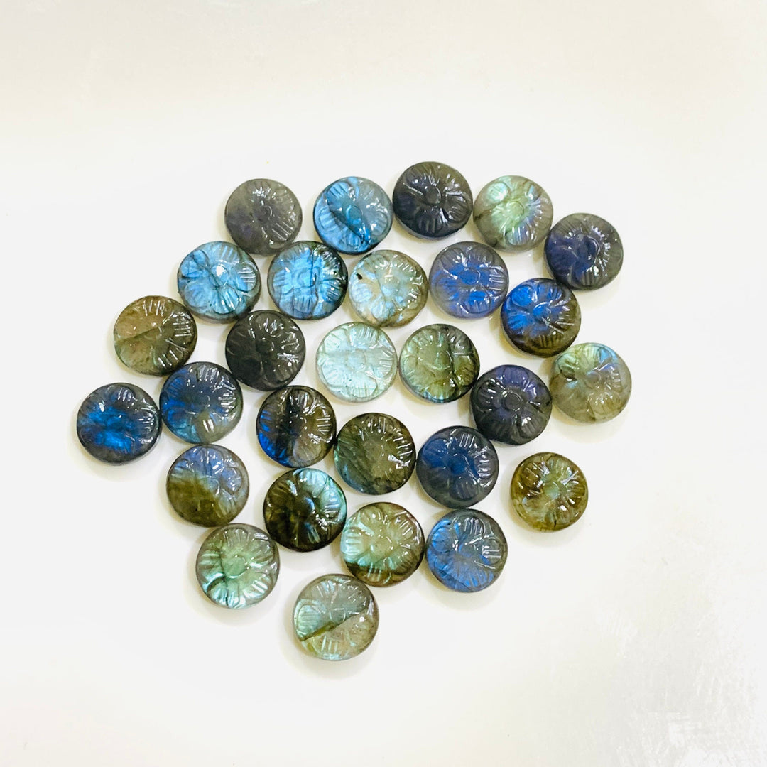 100% Natural Labradorite Fancy Shape Carved Gemstone, Loose Gemstone, Fancy Shape Gemstone For Jewellery, Carved Gemstone 11 mm