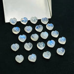 Load image into Gallery viewer, 2,3,4,5,6 pcs Natural Rainbow Moonstone Smooth Heart Shape Briolette's ~ 8 MM Loose Carving Gemstone For Jewelry Making ~ Hand Carved