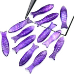 Load image into Gallery viewer, Natural Amethyst Fish Shape Gemstones, Purple Amethyst Healing Fish Beads, Jewely Making and Decor Fish Crystal 30X10 MM