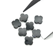 Natural Black Onyx Clover Shape Beads, Four Leaf Clover Shape Gemstone, Loose Wholesale Beads for Jewelry Making, Loose Beads, 12 MM