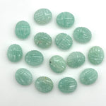 Load image into Gallery viewer, Natural Amazonite Scarab Shape Briolettes, AAA Amazonite Sracab Carving Beads, Beetle Shape Hand Carved Stones, 12 MM Insect &amp; Scarab Charm