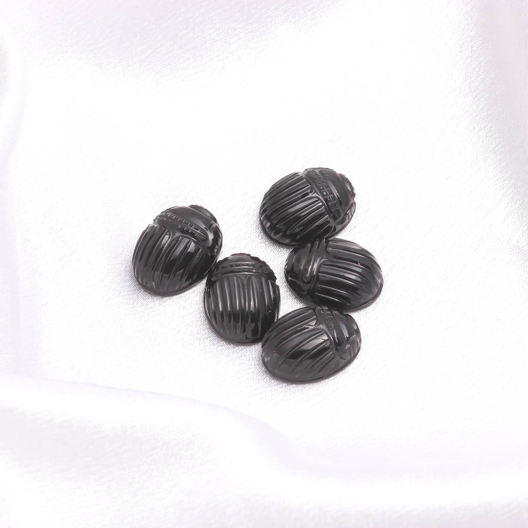 AAA Black Onyx Scarab Carved Gemstone, Natural Black Onyx Scarab Carving Beads, Insect Beads, 16X12 MM, Home Decor Crystals, Reiki Healing