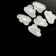 Natural White Moonstone Clouds Shape Beads, Flashy Moonstone Faceted Cloud Shape Stone, 17 MM, Hand Carved Clouds Charms, Briolette's Beads