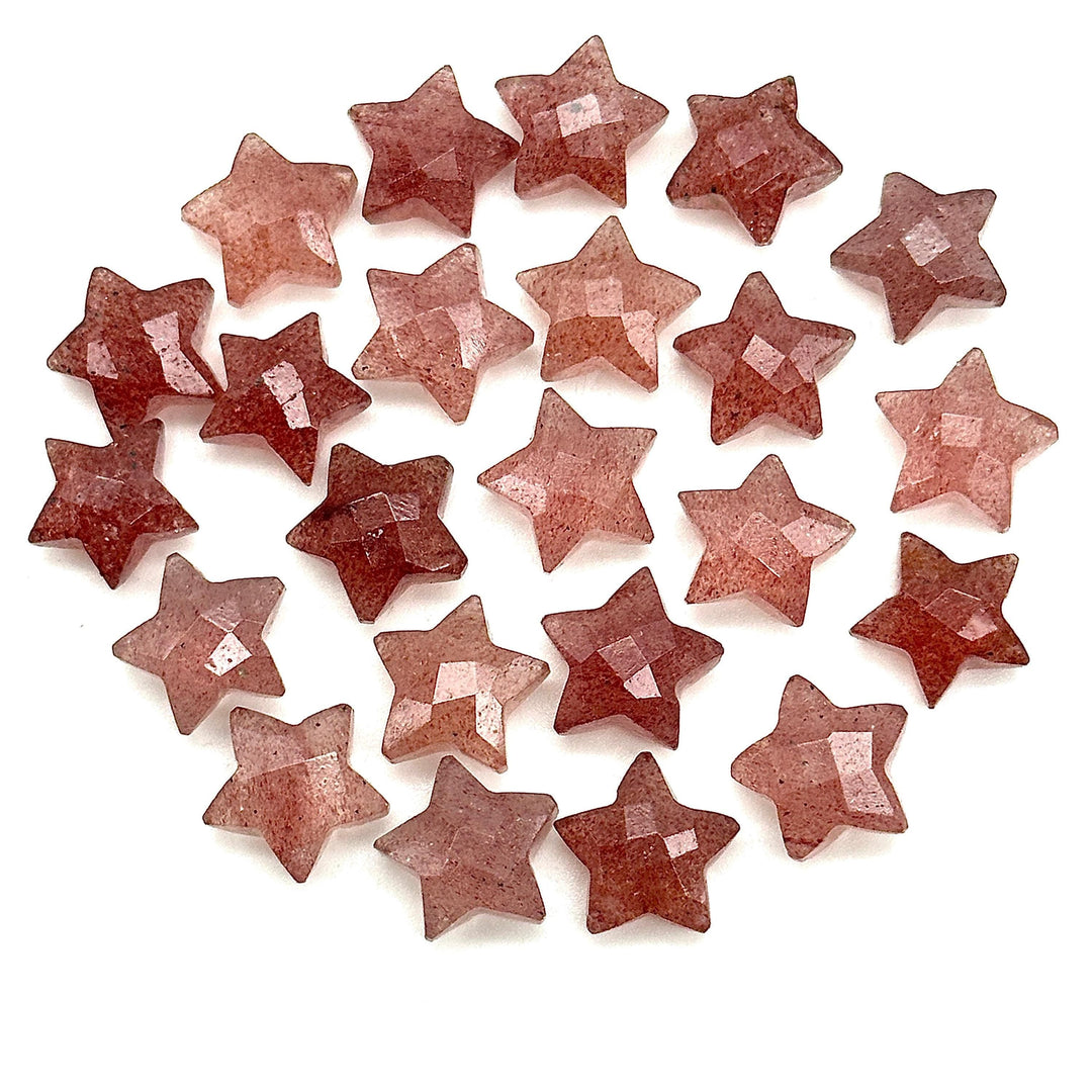 Pink Strawberry Quartz Star Shape Briolettes, AAA Strawberry Faceted Star Charms, Wholesale Loose Beads for Jewelry, 12 MM, Hand Carved