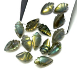 Load image into Gallery viewer, Natural Labradorite Conch/Snail Shell Shape Carving, Flashy Labradorite Hand Carved Shell Shape Gemstone Beads 18X10 MM Loose Shell Gemstone