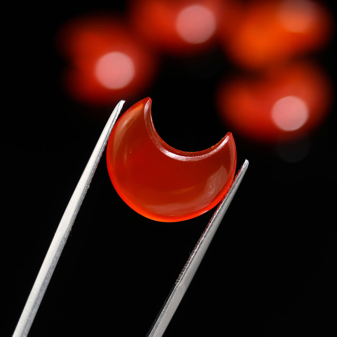 Natural Carnelian Cresent Moon Shape Beads18 MM, Orange Carnelian Half Moon Briolette's, Jewelry Making Hand Carved Smooth Gemstone Charms,