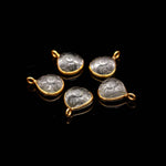 Load image into Gallery viewer, Natural Crystal quartz Flower Pendant 17mm, 925 Sterling Silver With Gold Plated Heart Shape Charms for DIY Jewelry