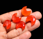 Load image into Gallery viewer, Natural Carnelian Cresent Moon Shape Beads18 MM, Orange Carnelian Half Moon Briolette's, Jewelry Making Hand Carved Smooth Gemstone Charms,