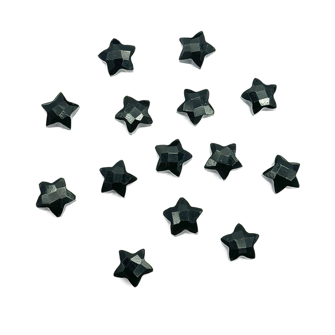 AAA Black Onyx Star Shape Briolette's, Natural Black Onyx Faceted Carved Star Shape Beads, Loose Star Gemstone, Star Carvings 8 MM