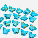 Load image into Gallery viewer, Faceted Copper Turquoise Butterfly Beads: Carved Gemstone (14x10 MM)