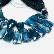 AAAquality Natural Indigo Kyanite Faceted Trillion shape Briolette Beads, 4