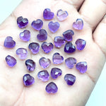 Load image into Gallery viewer, Natural Purple Amethyst Heart Shape Briolettes, AAA Amethyst Heart Shape Faceted Gemstone Beads, Loose Wholesale Heart Charm Beads, 8 MM