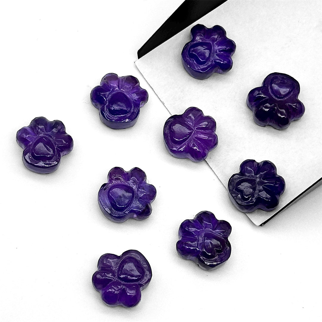 Natural Amethyst Hand Carved Dog Paw, AAA+ Quality Gemstone Paw Carving, 13 MM Paw Charm, Dog Cute Purple Paws for Jewelry, Craft Making