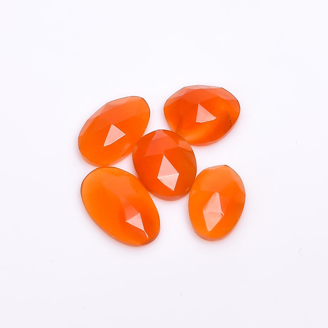 2 pcs A-one quality carnelian Fancy Shape Rosecut, faceted rosecuts, freeform rosecuts, jewelry making gemstone 7X9 10X14 mm