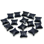 Load image into Gallery viewer, Black Sunstone Ninja Star Beads: Faceted Gemstone Carvings (11x15 mm)