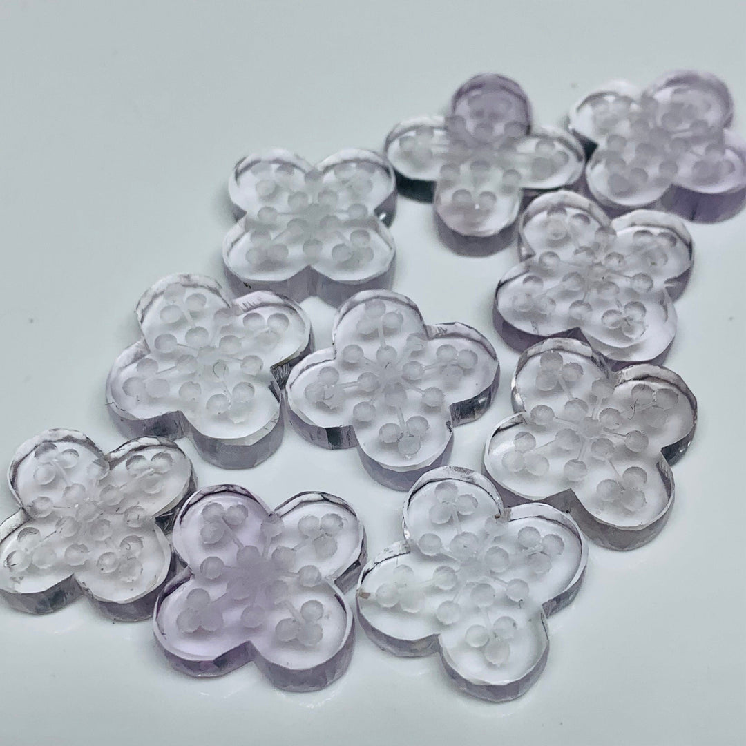 1,2,3,4 Pcs Natural pink amethyst Hand Carved Flower Shape, Carved Flower Shape Gemstone For Jewellery, Flower Shape Gemstone, 14mm