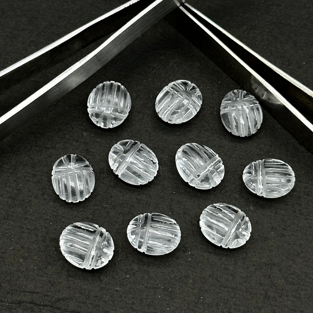 Crytal Quartz Scarab Shape Gemstone Beads, Crystal Quartz Beetle Face Carving Beads, Animal Carvings, Gemstone Charm Beads, 10X12 MM