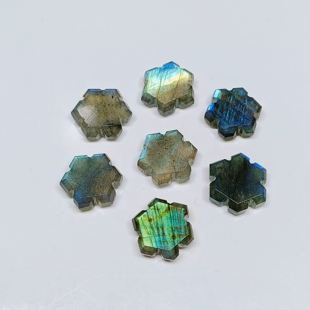 2,3,4,5,6 pcs 100% Natural Labradorite Fancy Shape Carved Gemstone, Loose Gemstone, Fancy Shape Gemstone For Jewlery, Carved Gemstone 15 mm
