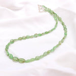 Load image into Gallery viewer, Natural Emerald Oval Beads Necklace, AAA Emerald Beaded Necklace, Sterling Silver Gemstone Jewelry, Bridesmaid Necklace Gifts