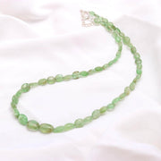Natural Emerald Oval Beads Necklace, AAA Emerald Beaded Necklace, Sterling Silver Gemstone Jewelry, Bridesmaid Necklace Gifts