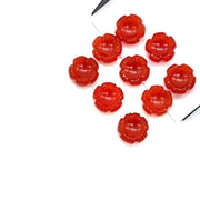 AAA Orange Carnelian Flower Shape Beads, Natural Carnelian Flower Shape Carving Gemstones, 11 MM, Jewelry Making Flower Charms, Loose Beads