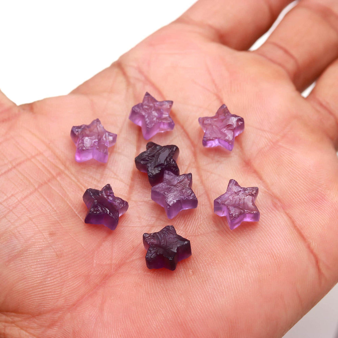 Raw Form Natural Amethyst Star Shape Beads, Amethyst Star Shape Gemstone For Jewlery, Loose Star Jewelry Beads 10 MM, Raw Stars Charm Beads