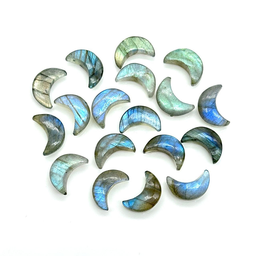 Flashy Labradorite Carved Moon Shape Beads, Smooth Moon Shape Gemstone Beads For Jewelry, Moon Shape Briolette's Charms Beads 12 MM