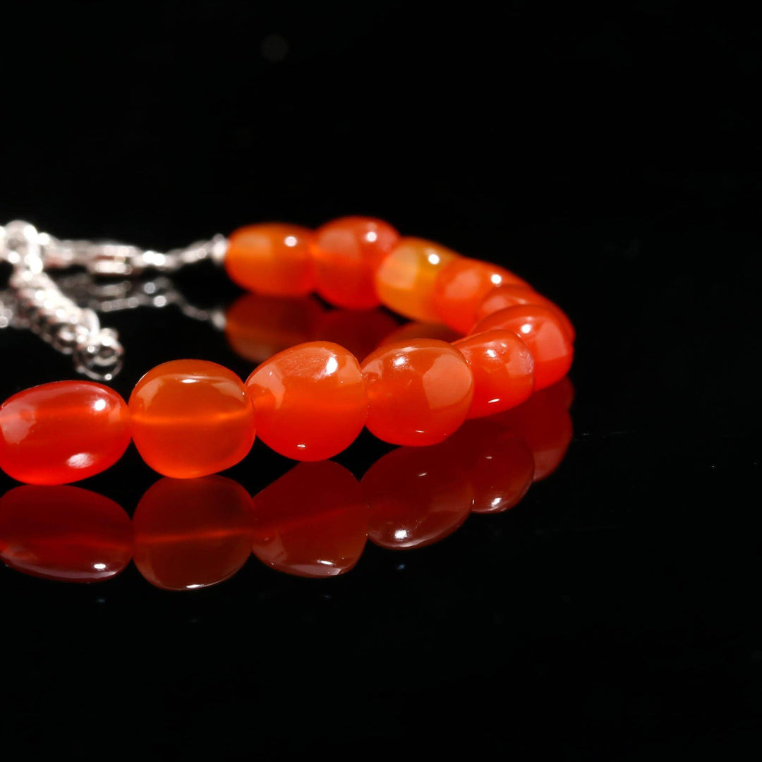 Natural Carnelian Smooth Tumble Beads Bracelet, Carnelian Nuggets Shape Beads Bracelet, Jewelry Gifts, Fancy Jewelry/Anklet for Girls
