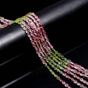 Natural Tourmaline Oval Shape Beads, Pink & Green Tourmaline Smooth Oval Shape Beads for Jewelry Making, Tourmaline Gemstones, 6-7 MM