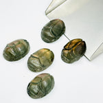 Load image into Gallery viewer, 2,3,4,5,6 pcs Natural Labradorite Scarab Face Carved Gemstone, Fancy Shape Scarab Carving, Hand Carved loose Gemstone for Jewelry 16X12