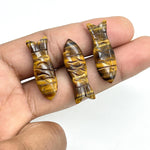 Load image into Gallery viewer, Natural Tiger Eye Carved Fish Shape Gemstone, Healing Fish Charms for Jewelry Making, Reiki Crystals Gifts, 30X10 MM