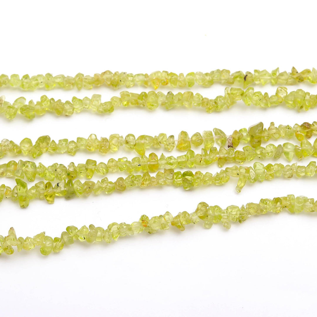 Natural Peridot Uncut Beads Strand, Green Peridot Chips Beads for Jewelry Making, 16" Inch Uncut Chip Beads, Freeform Uncuts