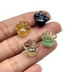 Load image into Gallery viewer, AAA+ Quality Rainbow Fluorite Hand Carved Dog Paw, Gemstone Paw Carving, 13 MM Paw Charm, Dog Cute Paws for Jewelry, Dog Jewelry Beads