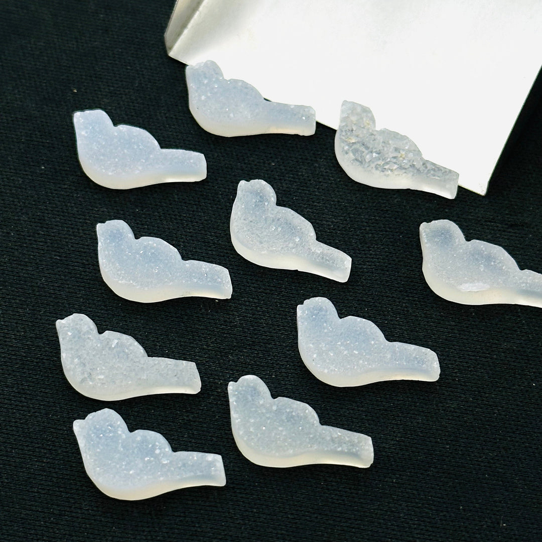 Natural Druzy Hand Carved Bird Shape, Carved Bird Shape Gemstone For Jewlery, Bird Shape Gemstone, 18x7 mm, Little Bird Charms