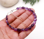 Load image into Gallery viewer, Natural Amethyst Tumble Beads Bracelet, Purple Amethyst Smooth Nuggets Shape Beads Bracelet, February Birthstone Jewelry Gifts, 8 MM