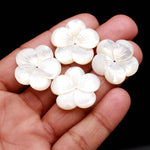 Load image into Gallery viewer, 1 Pc Beautiful Pearl Flower Beads, Natural Mother of Pearl Flower Shape Gemstone, Carved Flowers Beads, 23 MM, Center Drill